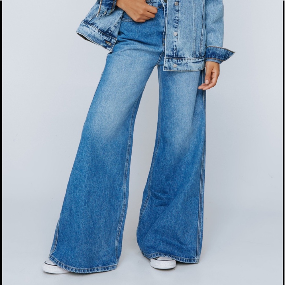 Nasty Gal Blue Flare & Wide Leg Jeans